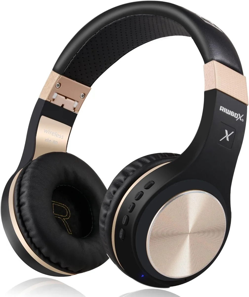 TUKO TUKO XBT-80 50mm headphone foldable wireless wired 13h 15h 420mAh Black Gold — product photo
