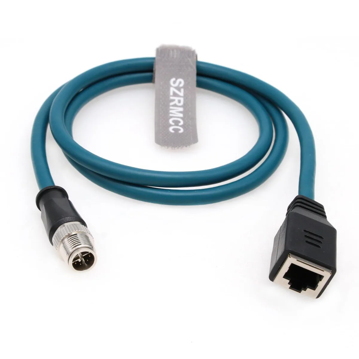 V2 Technologies V2 Technologies M12 8 Pin X-Code Male to RJ45 Female Ethernet Cable Blue 1m 2 in 1 accessory — product photo