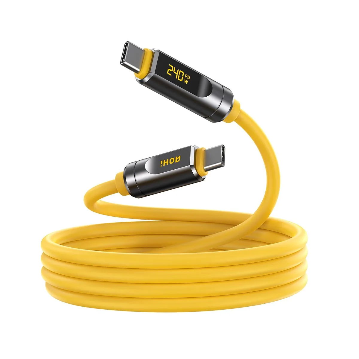 Amber USB-C cable 6.6ft with LED display