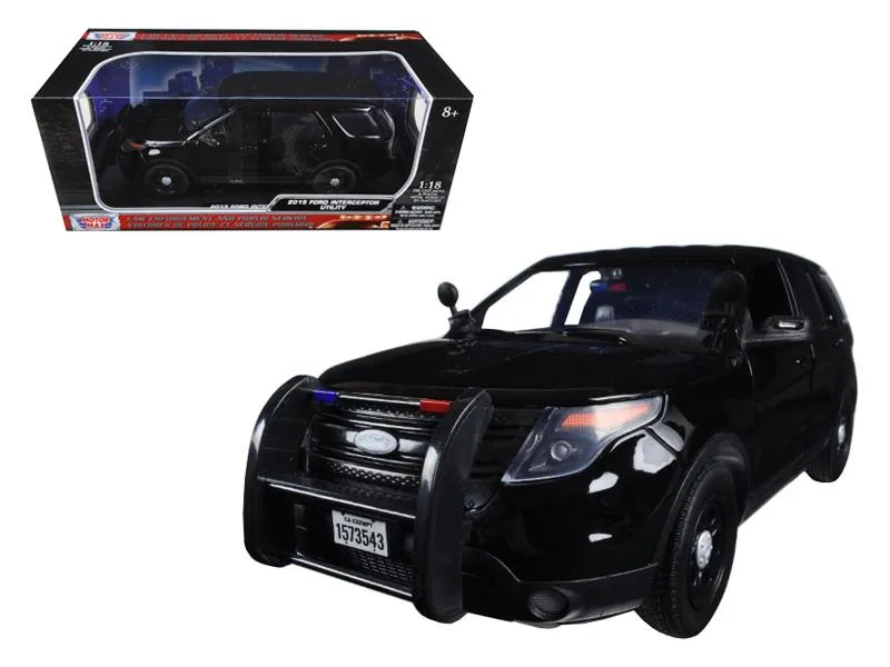 MOTORMAX MOTORMAX 2015 Ford Police Interceptor Utility Special Service Plain Black 1/18 Diecast Hobby Collectible — product photo