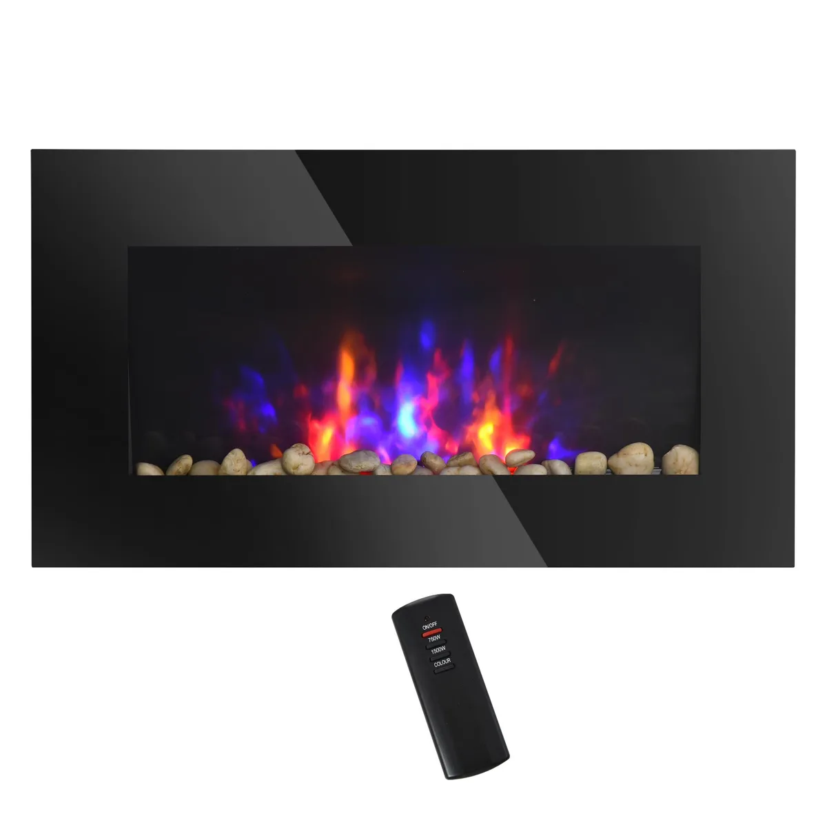 tuphen tuphen 28.5" Electric Wall-Mounted Fireplace 1500W Black — product photo