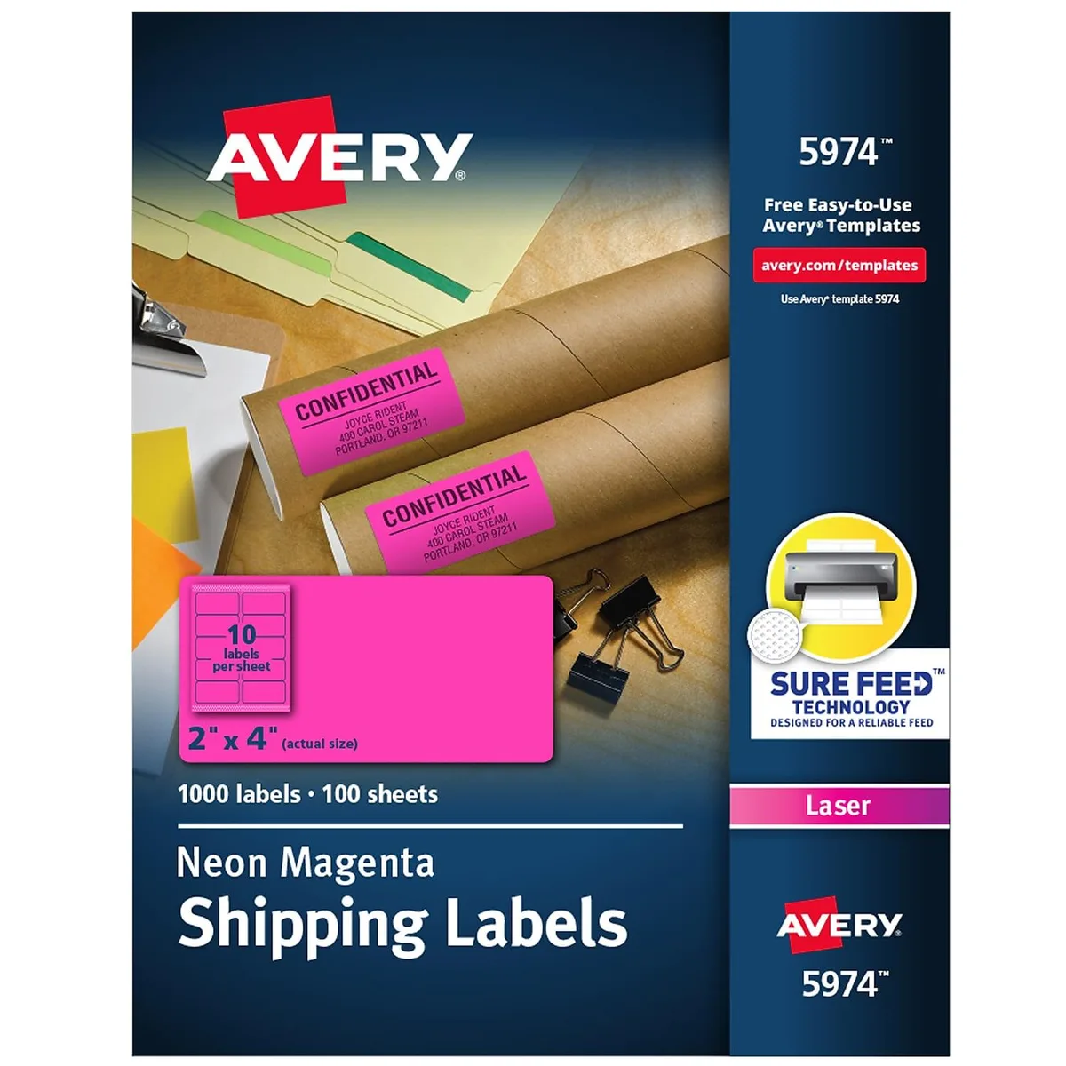 Avery Dennison Avery Dennison 7278295935 White Shipping Labels 3-1/2 x 5 1000/Box — product photo