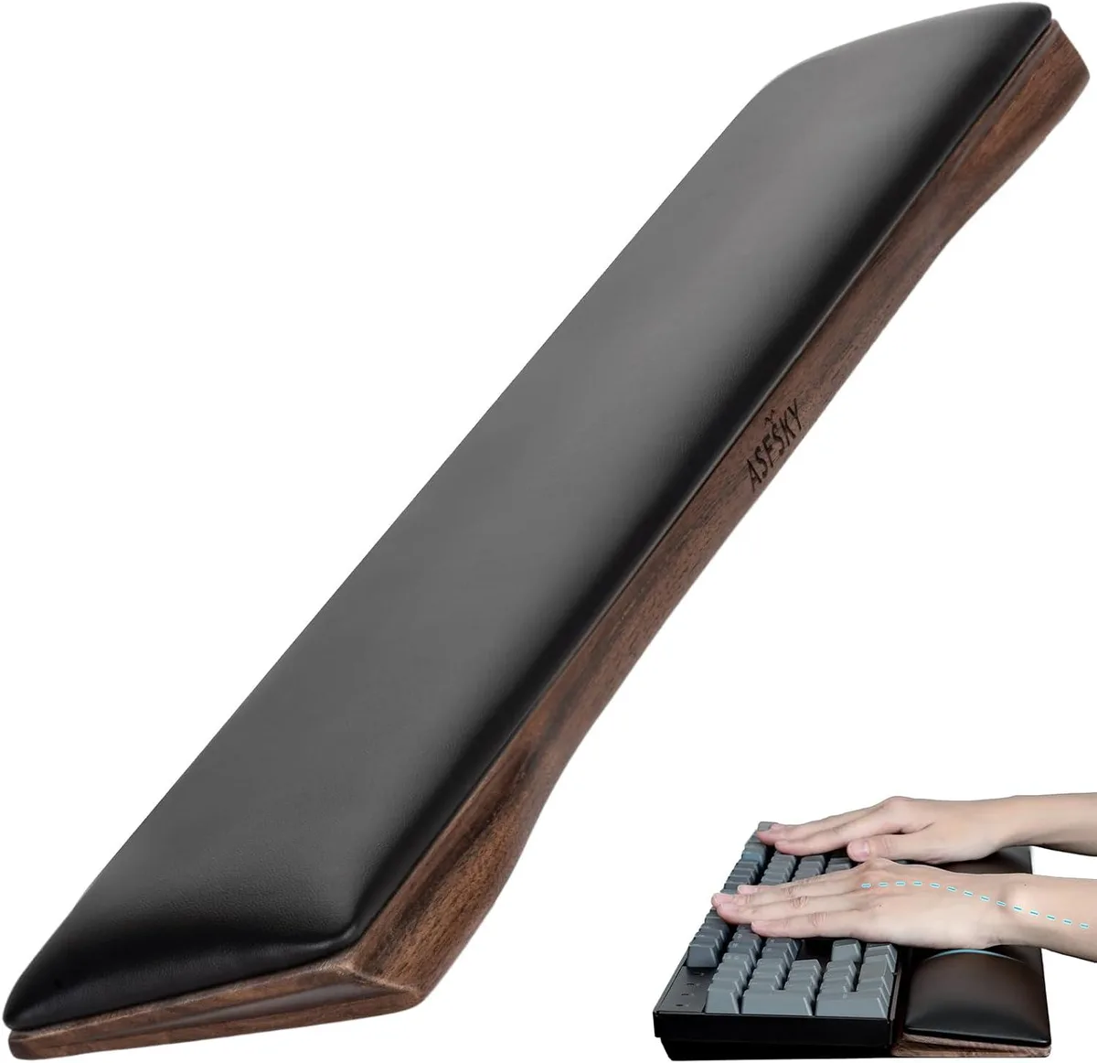 Emerson Emerson Wooden Wrist Rest Walnut 44cm x 8cm x 2cm — product photo
