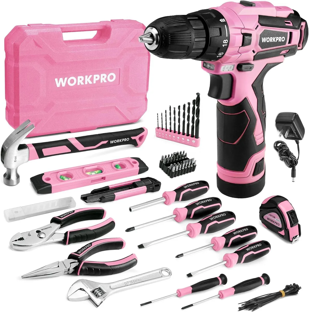 BFKK BFKK 108PCS Pink Tool Set with 1.5 Ah Cordless Drill — product photo