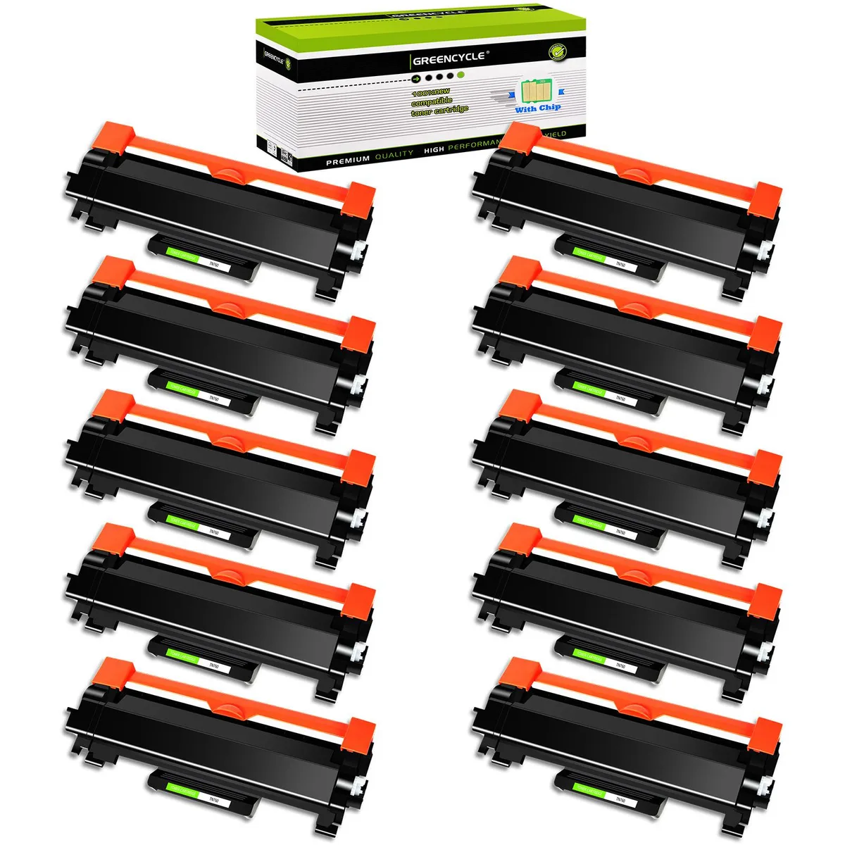 GREENCYCLE GREENCYCLE TN760-10PK-0724 toner cartridge, Black, 10-Pack — product photo
