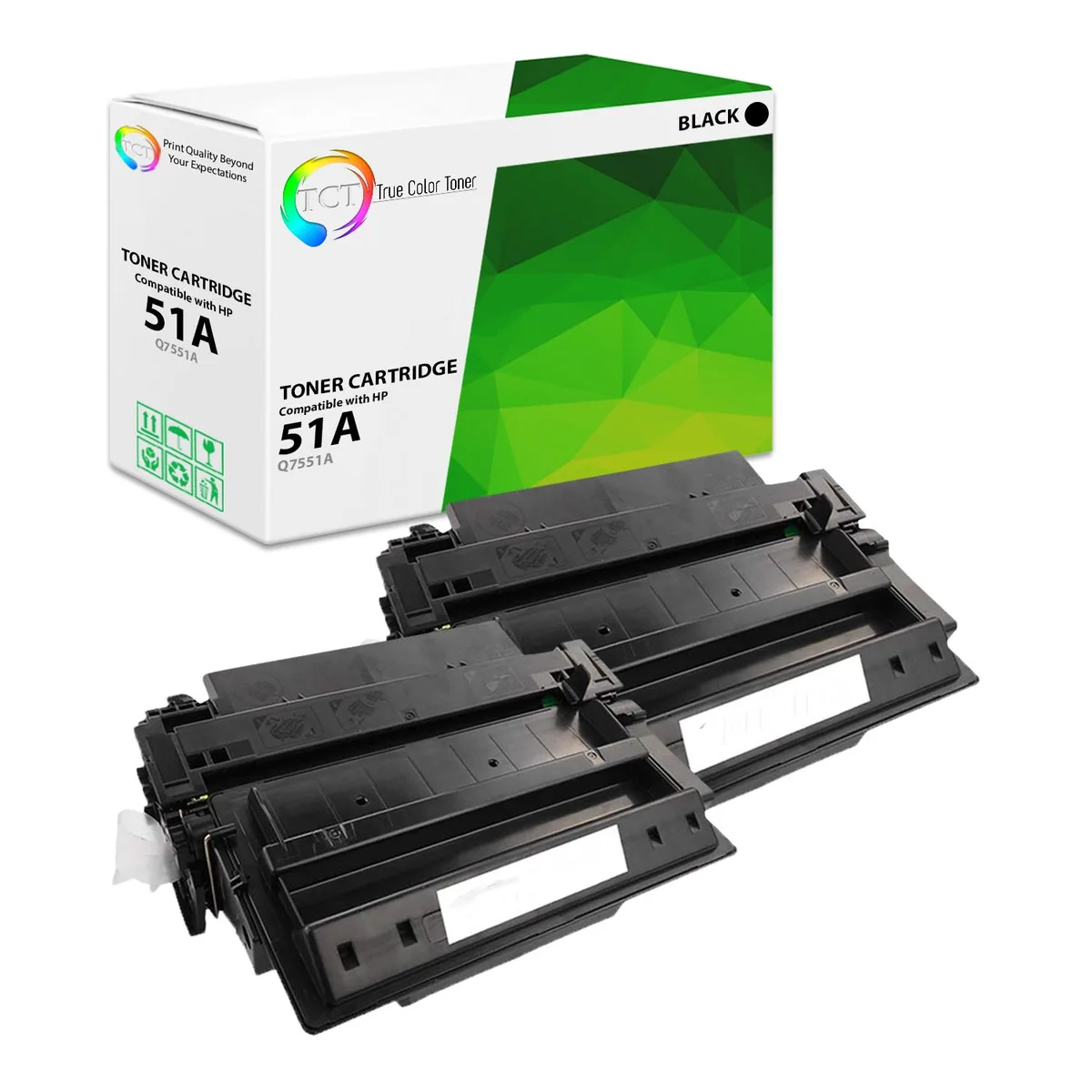 True Color Toner True Color Toner 51A Q7551A Black Toner Cartridge 2 Pack — product photo