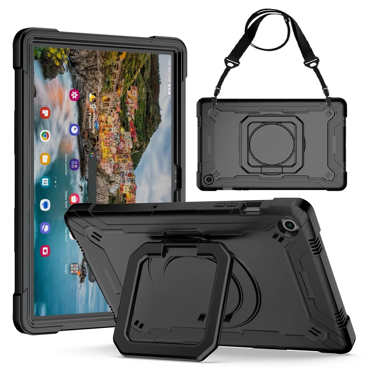anicestore anicestore SM-X236B protective case 11" rotating stand shoulder strap black — product photo