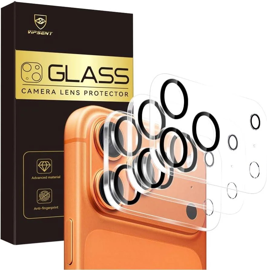 Three clear tempered-glass lens protectors for iPhone 17 Pro Max 6.9