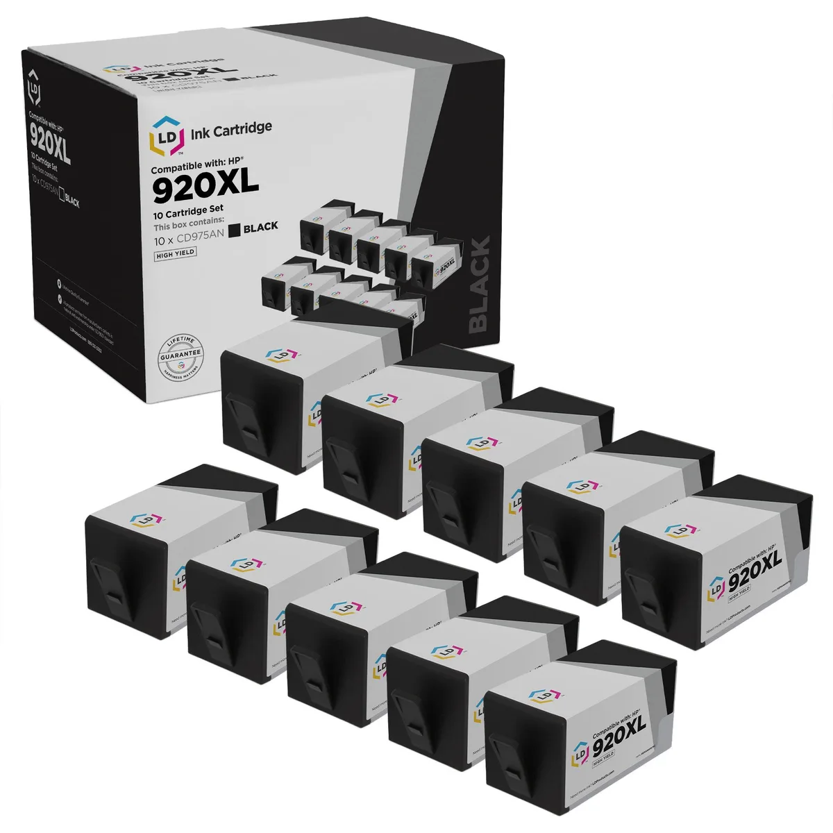 LD Products LD Products HP 920XL CD975AN Black Ink Cartridge 10-Pack — product photo