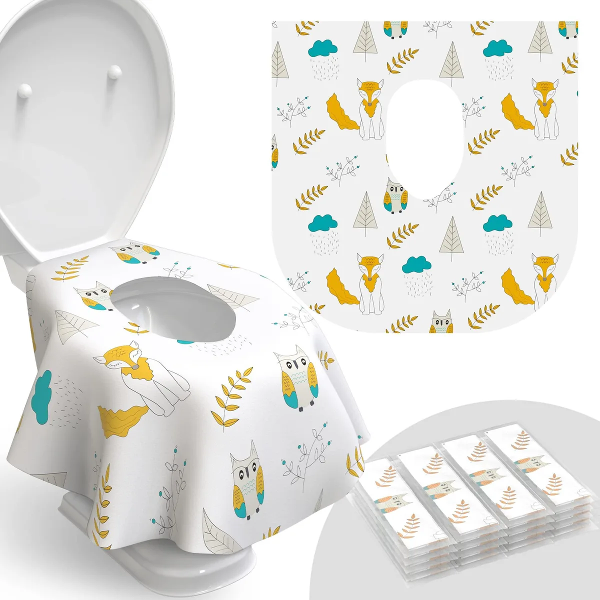 Relyo Disposable Toilet Seat Covers 20 Pack Owls — product photo