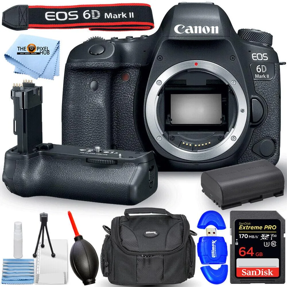 Canon International Canon International EOS 6D Mark II 26.2MP DSLR Camera Body with BG-E21 Battery Grip and 64GB Card — product photo