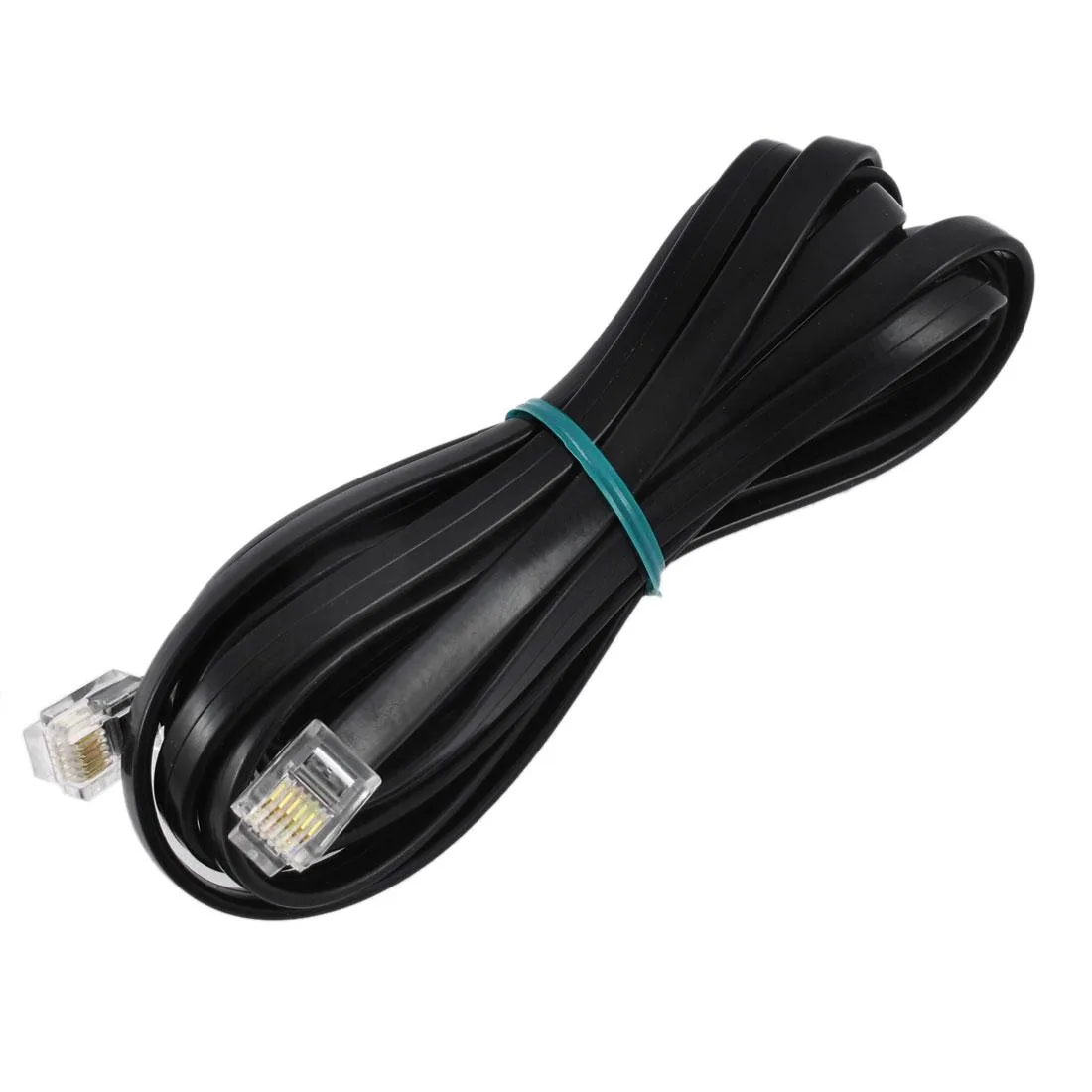 Unique-Bargains Unique-Bargains RJ11 6P6C Telephone Extension Cable 9.8ft Black — product photo