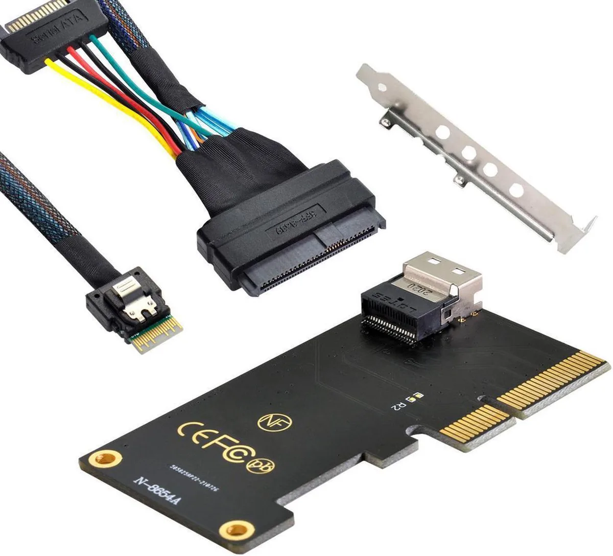 Vszerda Vszerda PCI-E 3.0 4.0 to SFF-8654 Slimline SAS Card Adapter to SFF-8639 U.2 NVME Cable — product photo
