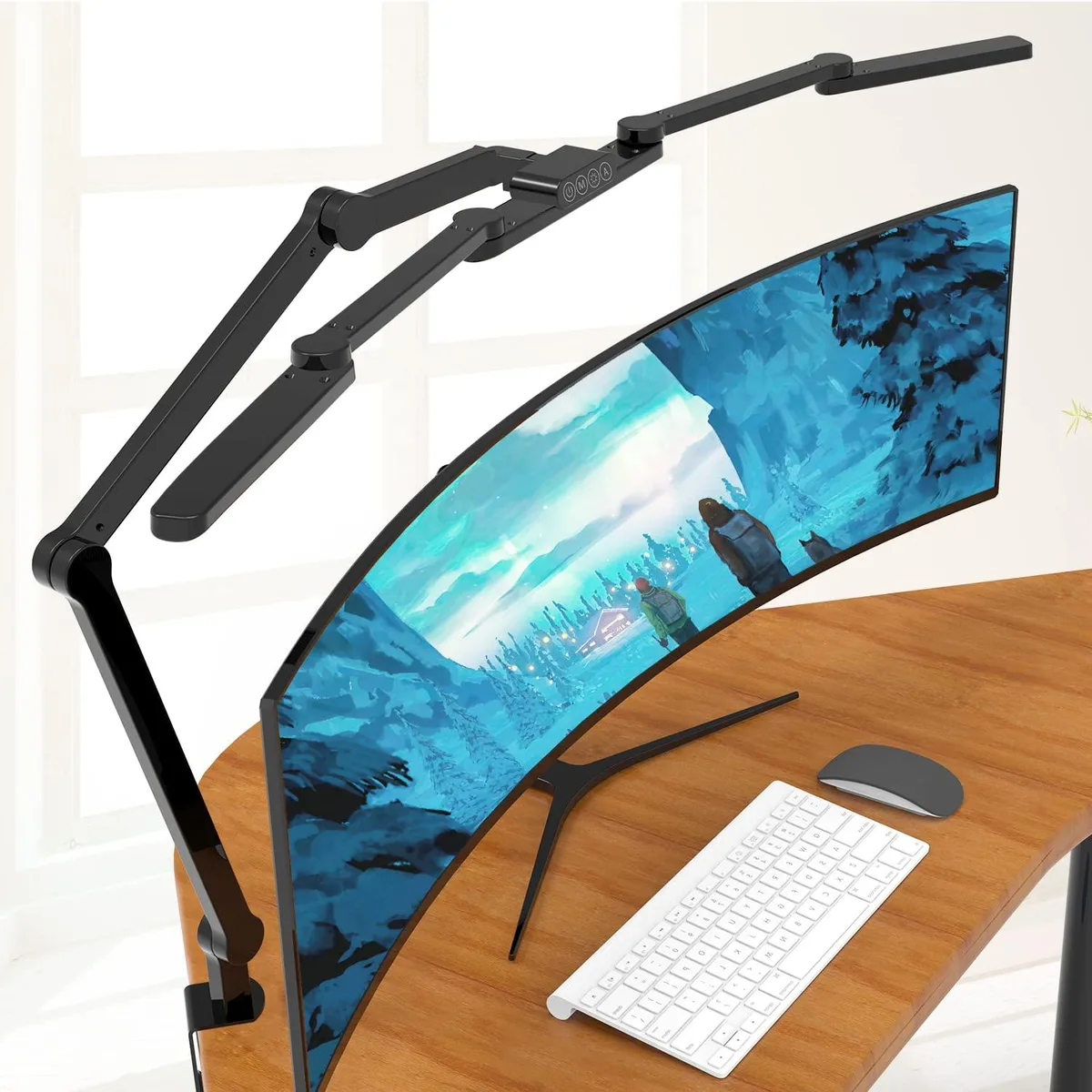  EPABINA FDDL02 41.5" 24W LED clamp light fixture 26.4" height 95" reach — product photo
