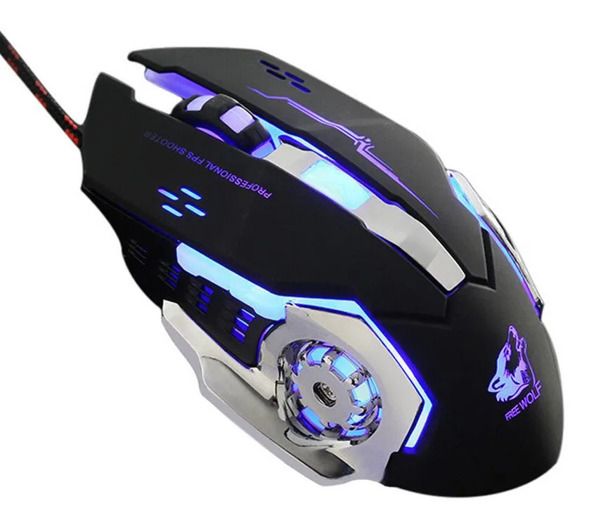 ESTONE ESTONE Freewolf V5 Gaming Mouse Wired 4000 DPI 6 Buttons Black — product photo