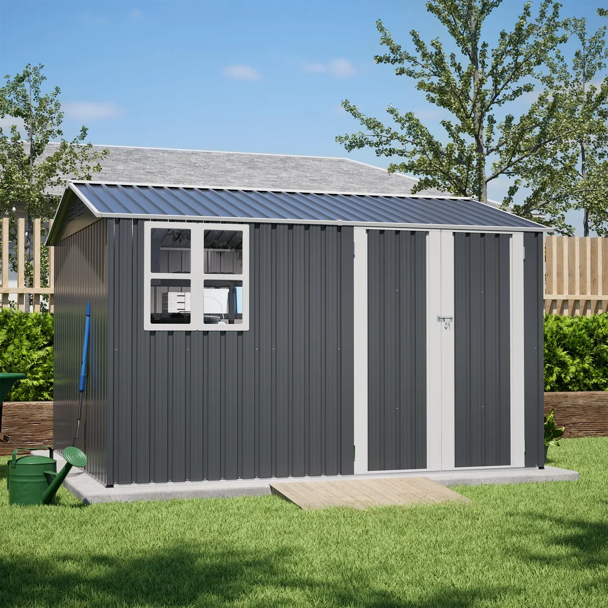 tuphen tuphen 10x8 FT Metal Shed Trellis Gray .25 .6 — product photo