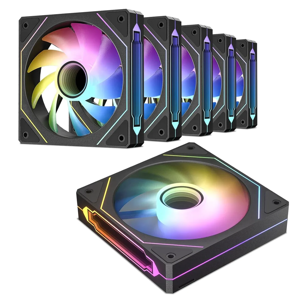 DARKROCK DARKROCK F120 6-Pack 120mm Infinite Mirror ARGB Case Fans Black — product photo