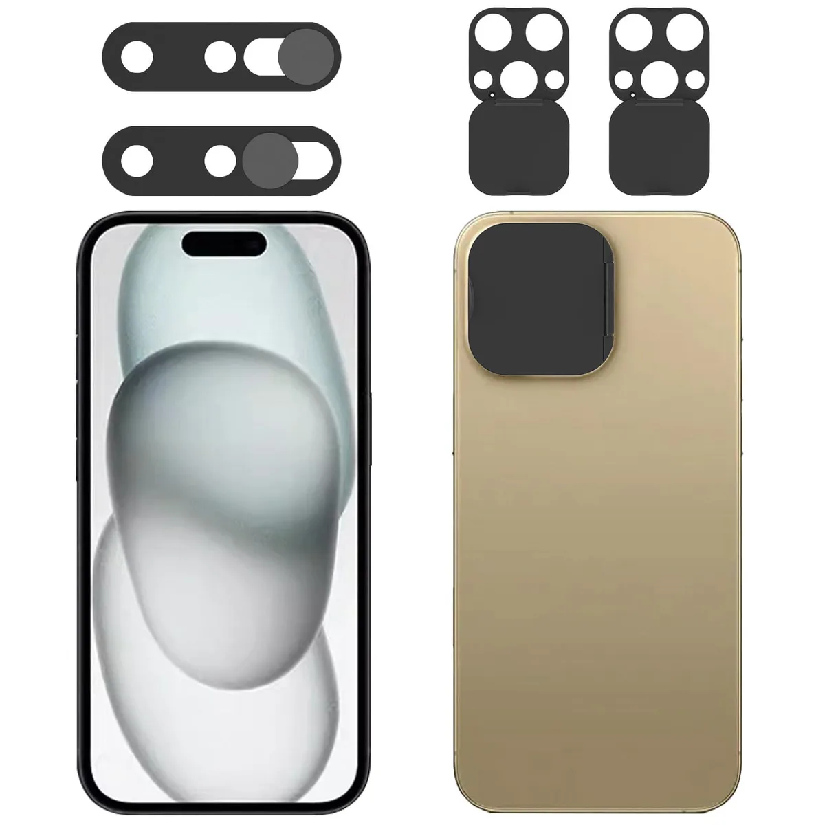 Two transparent camera lens protectors for iPhone 16 Pro Max