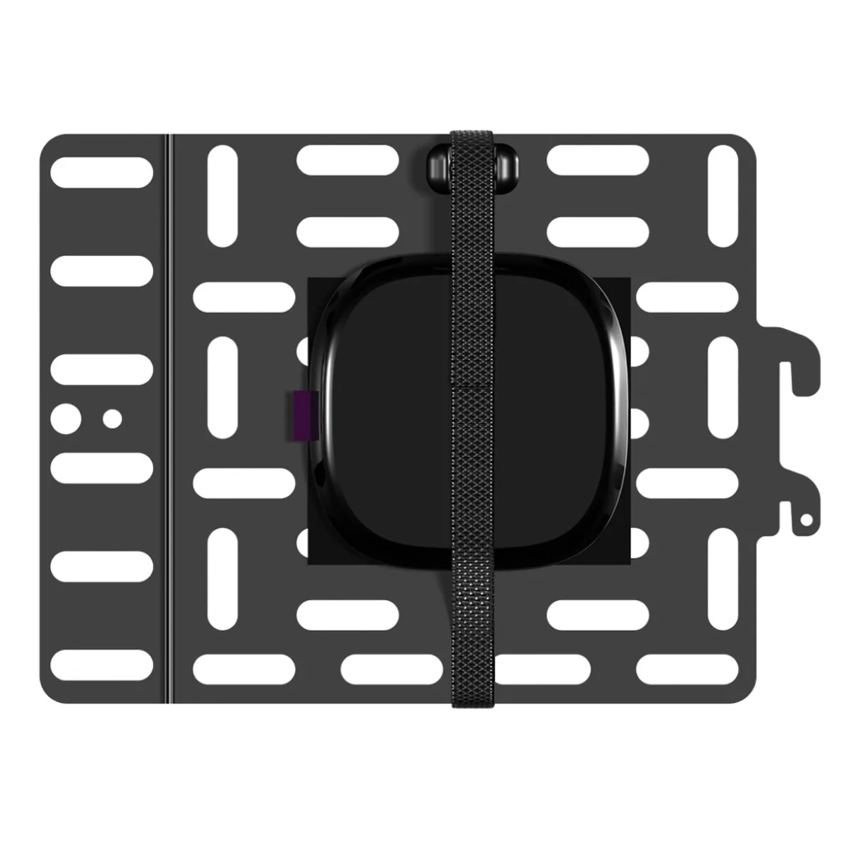 Black rectangular panel 8.39 by 6.13 inches with mounting hardware