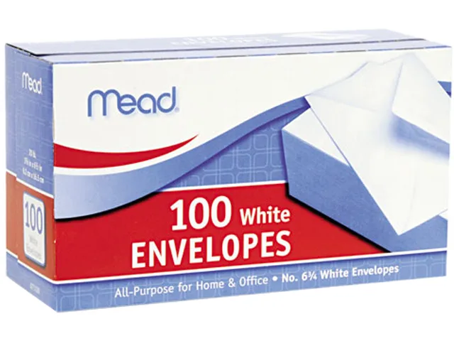 Mead Mead 75100 Business Envelope 20 lb White 100/Box — product photo
