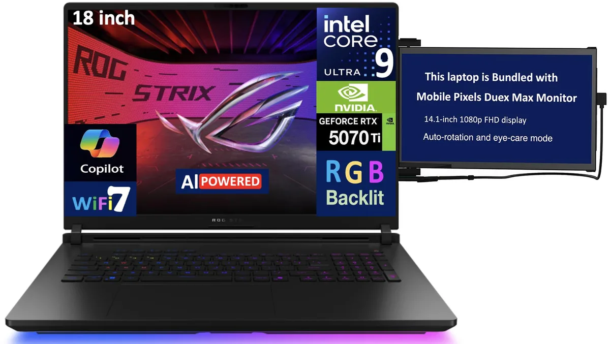 ASUS ASUS ROG Strix SCAR 18 gaming laptop Ultra 9 275HX RTX 5070 Ti 32GB DDR5 1TB Duex Max DS — product photo