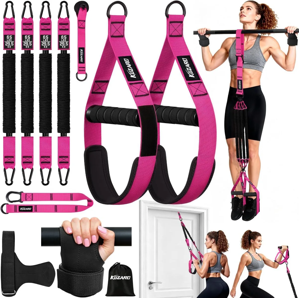 TAURKENAM TAURKENAM Pull-Up Assistance Bands 65 lb x4 65-260 lb weight training — product photo