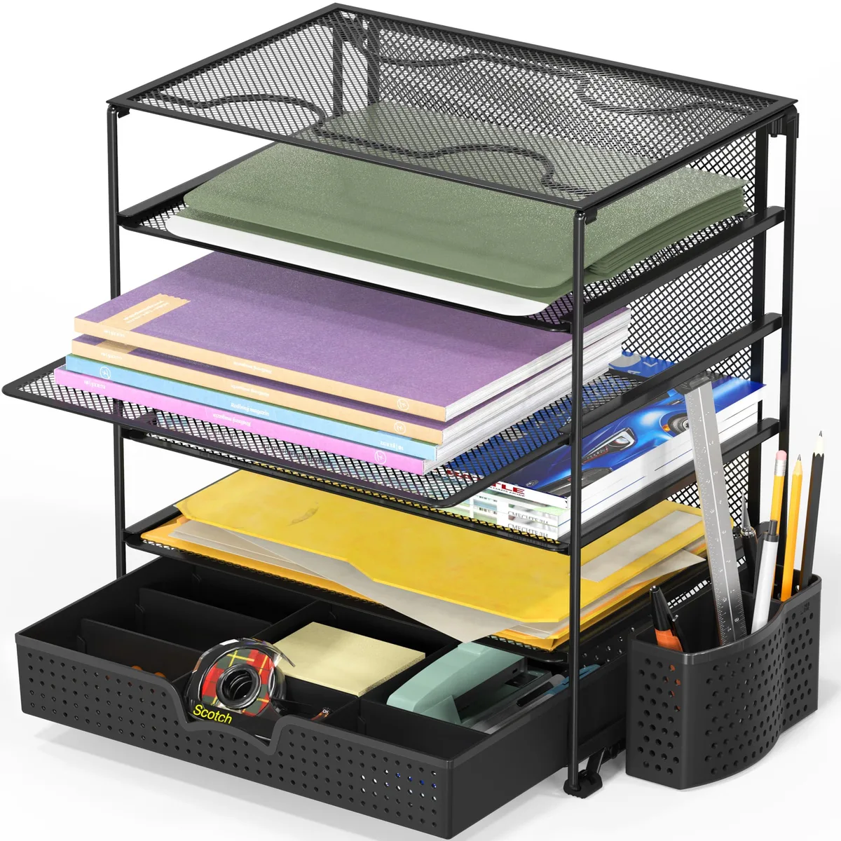  Simple Houseware DO-03G-K 5-Tier Document File Tray archive supply — product photo