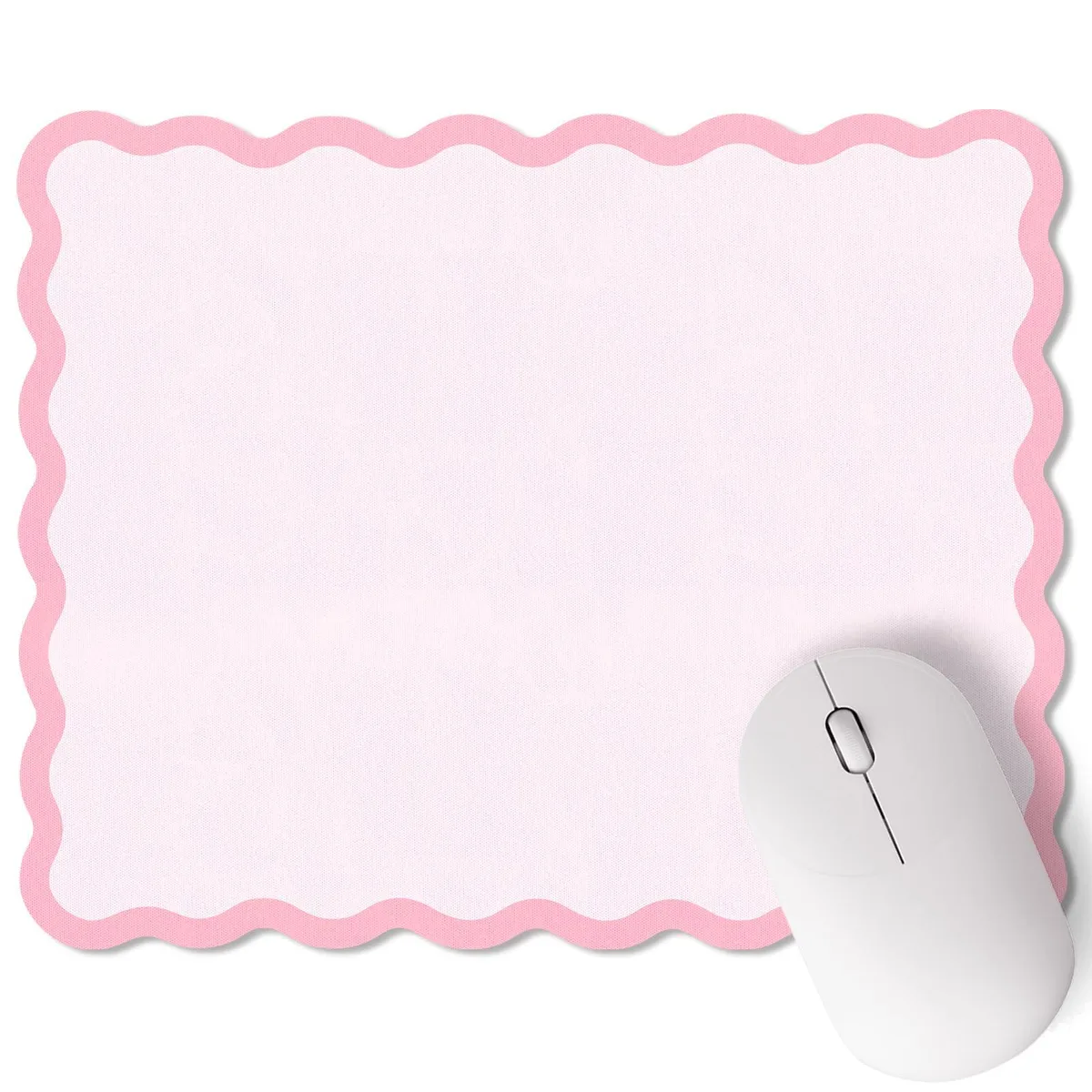  Kingdder THI-Kingdder-1682 Pink Scalloped Mouse Pad 9.8 x 7.9 Inches — product photo