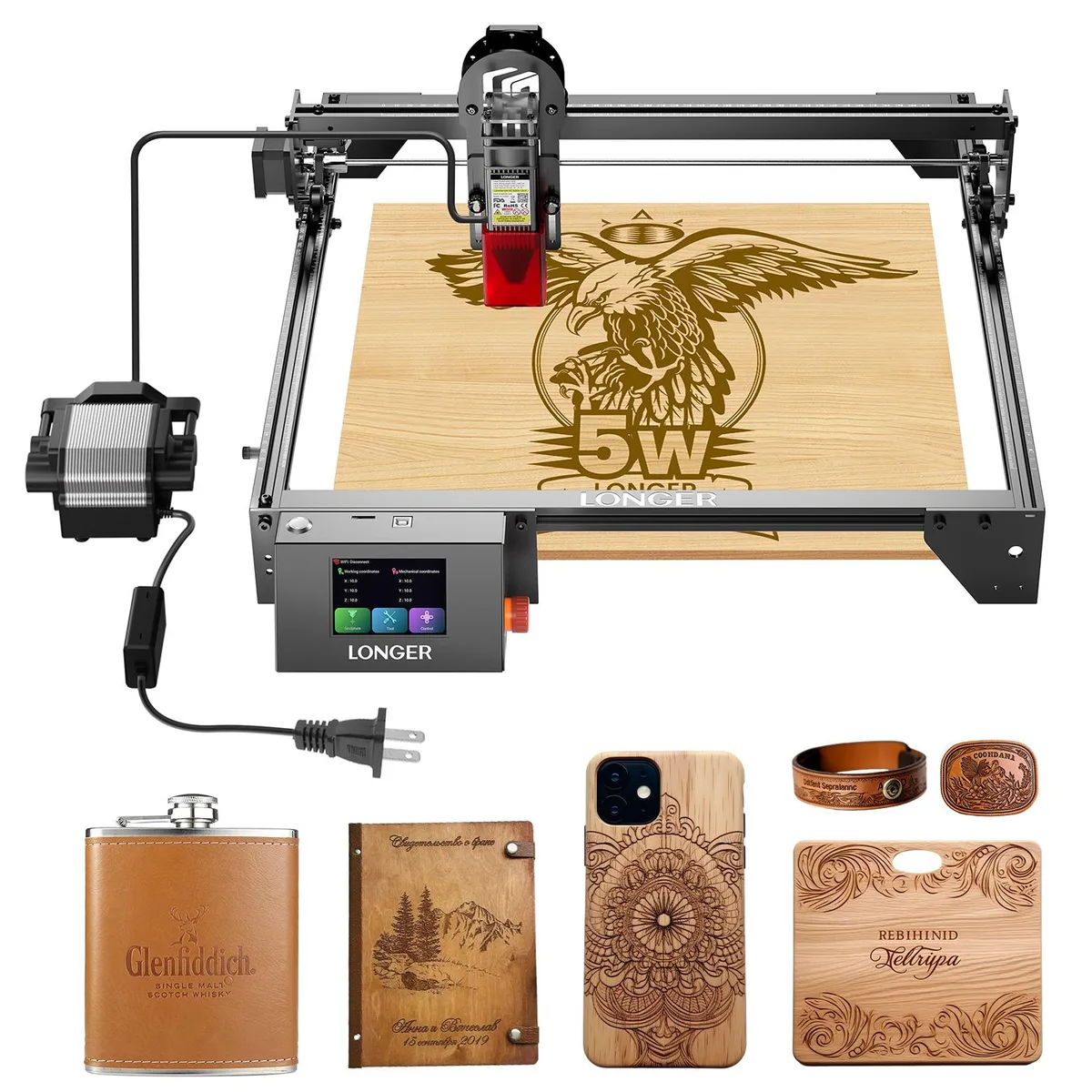 LONGER LONGER RAY5 5W Laser Engraver with Air Assist Kit — product photo