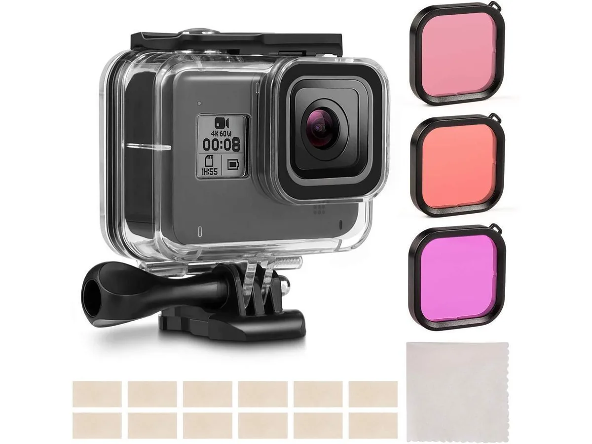 BONAEVER BONAEVER Waterproof Housing Case for GoPro Hero 8 Black 60m with 3 Filters and 12 Anti-Fog Inserts — product photo