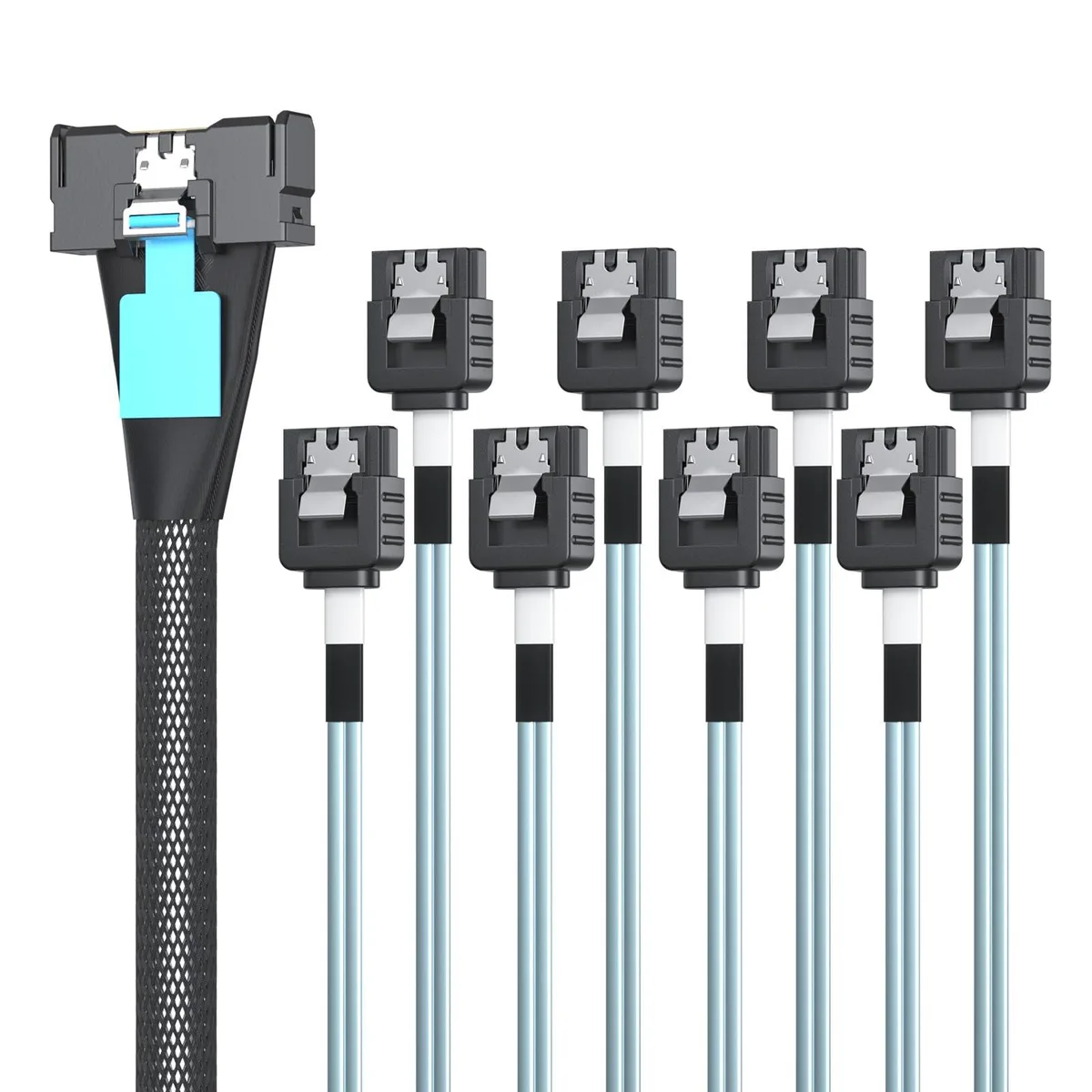 Vszerda Vszerda MCIO 8X SFF-TA-1016 to 8x SATA 0.5m SATA cable — product photo