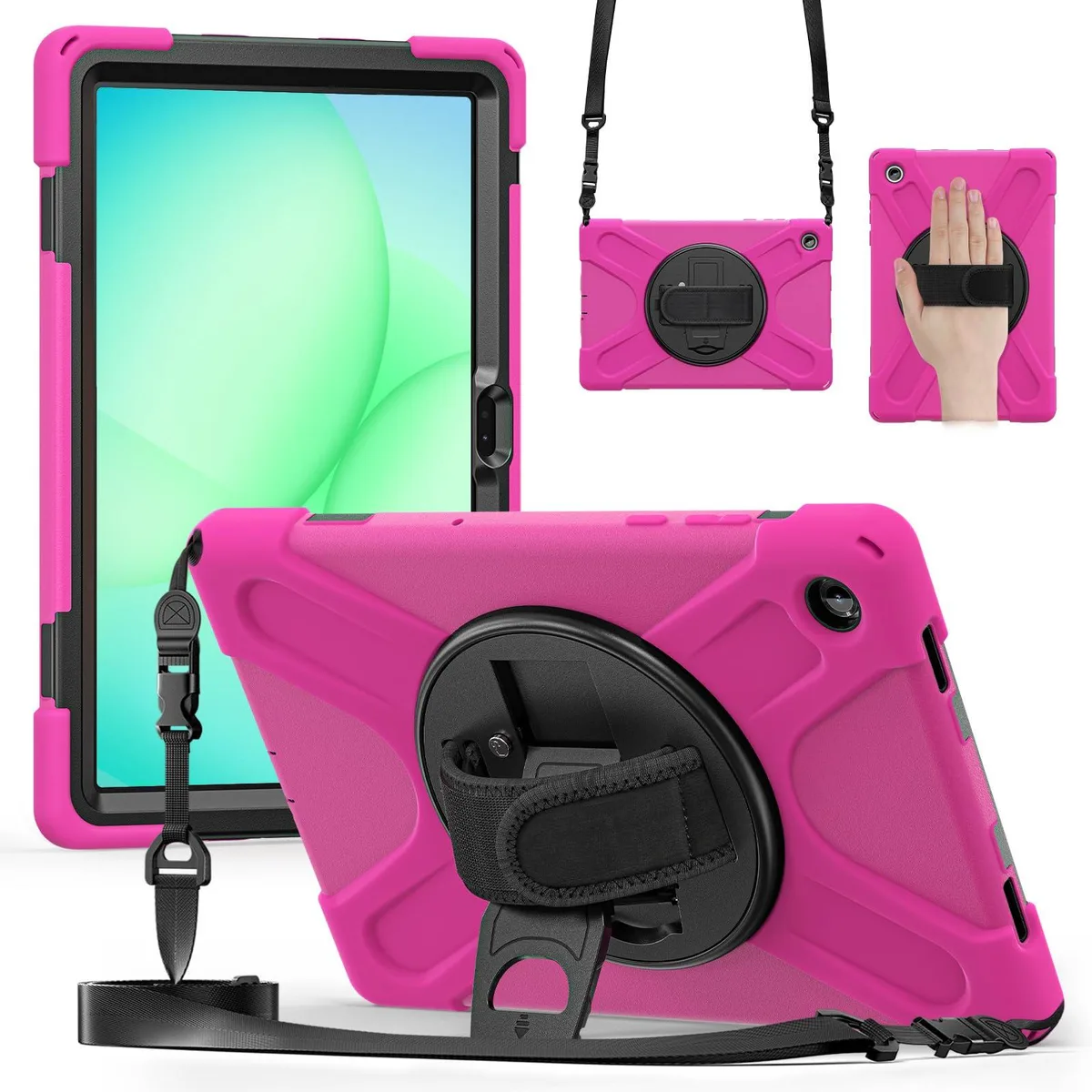 Timoom Timoom Shockproof Kids Case Rose Red 11" 360° Stand Hand Shoulder Strap Tab A11+ 2025 A9+ 2023 — product photo