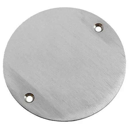 Round stainless steel floor drain cover with screw holes