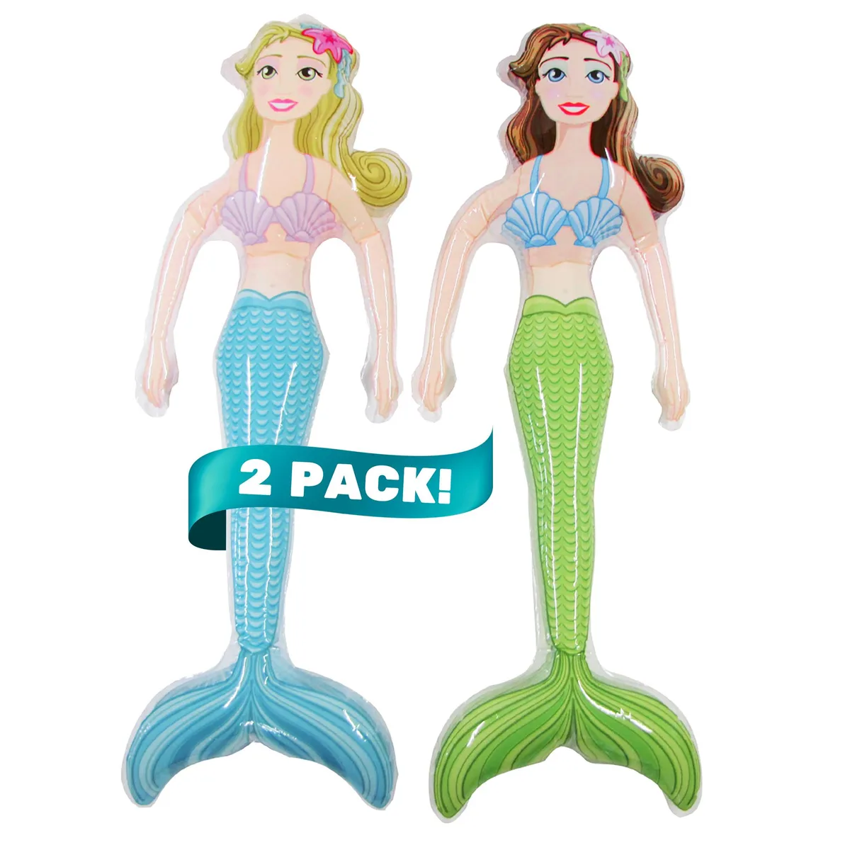 TreasureGurus, LLC TreasureGurus, LLC Inflatable Mermaid Pool Floats 34" 2pc outdoor toy — product photo