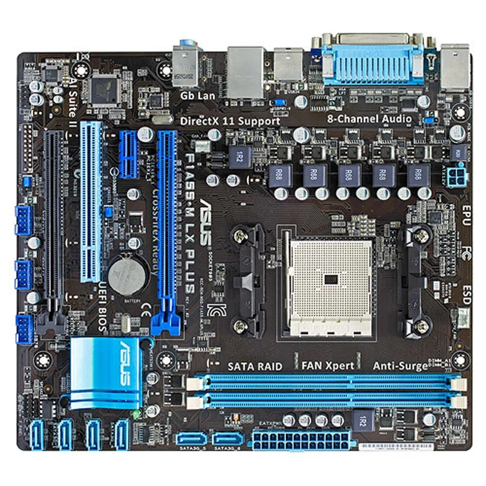 ASUS ASUS F1A55-M LX PLUS Socket FM1 AMD A55 DDR3 32GB Micro ATX Motherboard — product photo
