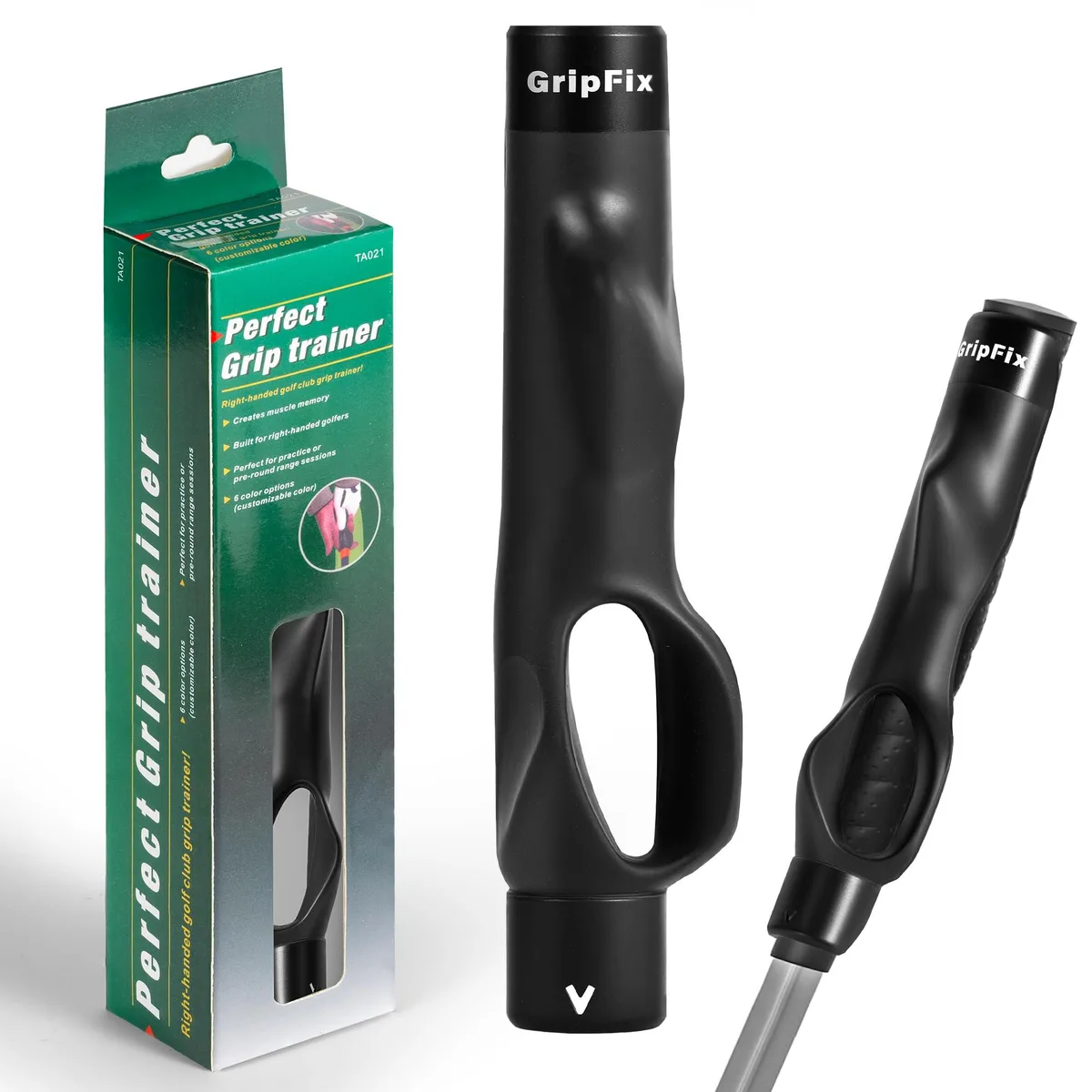  GripFix Golf Grip Trainer Black 1.2 in x 1 in x 2.2 in — product photo