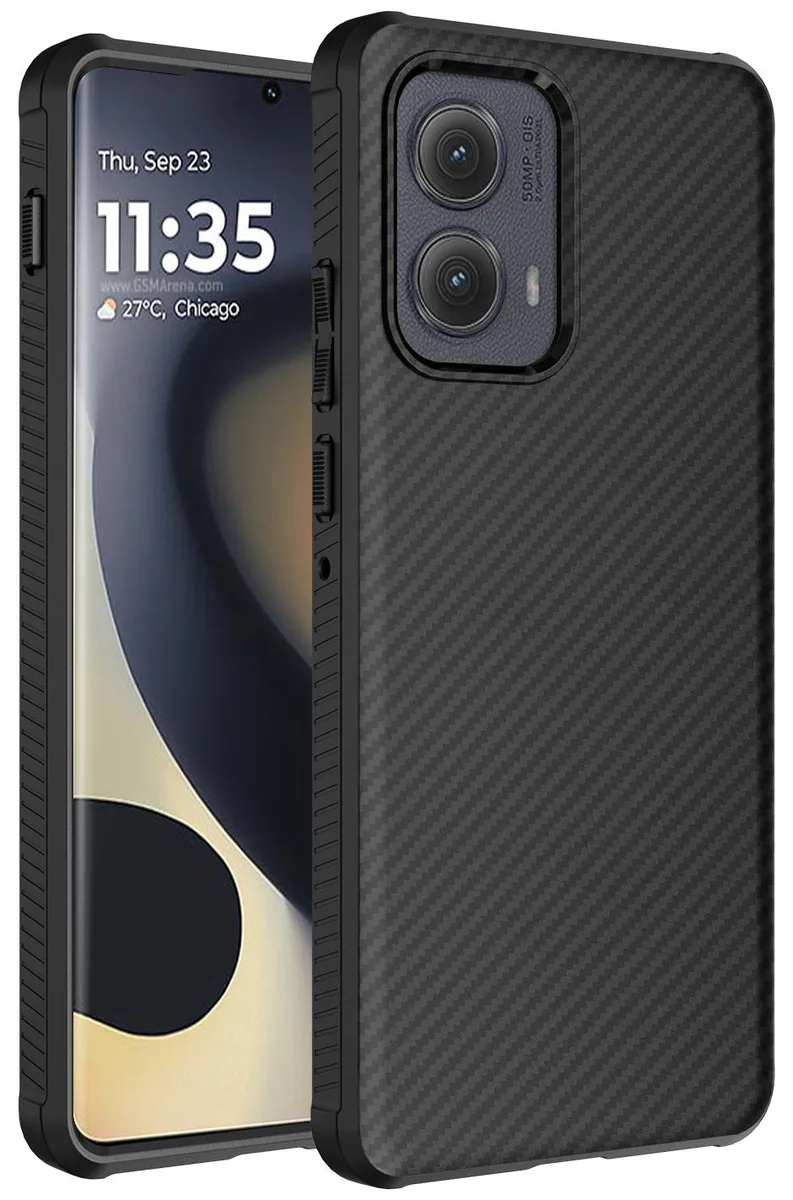 Nakedcellphone Nakedcellphone Flex Case Motorola Edge 2024 Black Carbon Fiber MagSafe — product photo