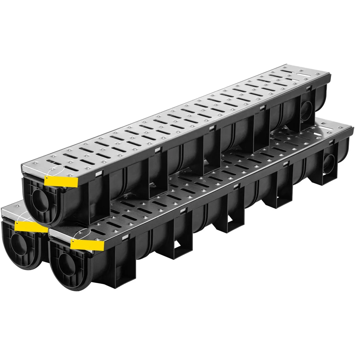 VEVOR VEVOR PSG100 Trench Drain System 3-Pack 5.9x5.1x39.4in — product photo
