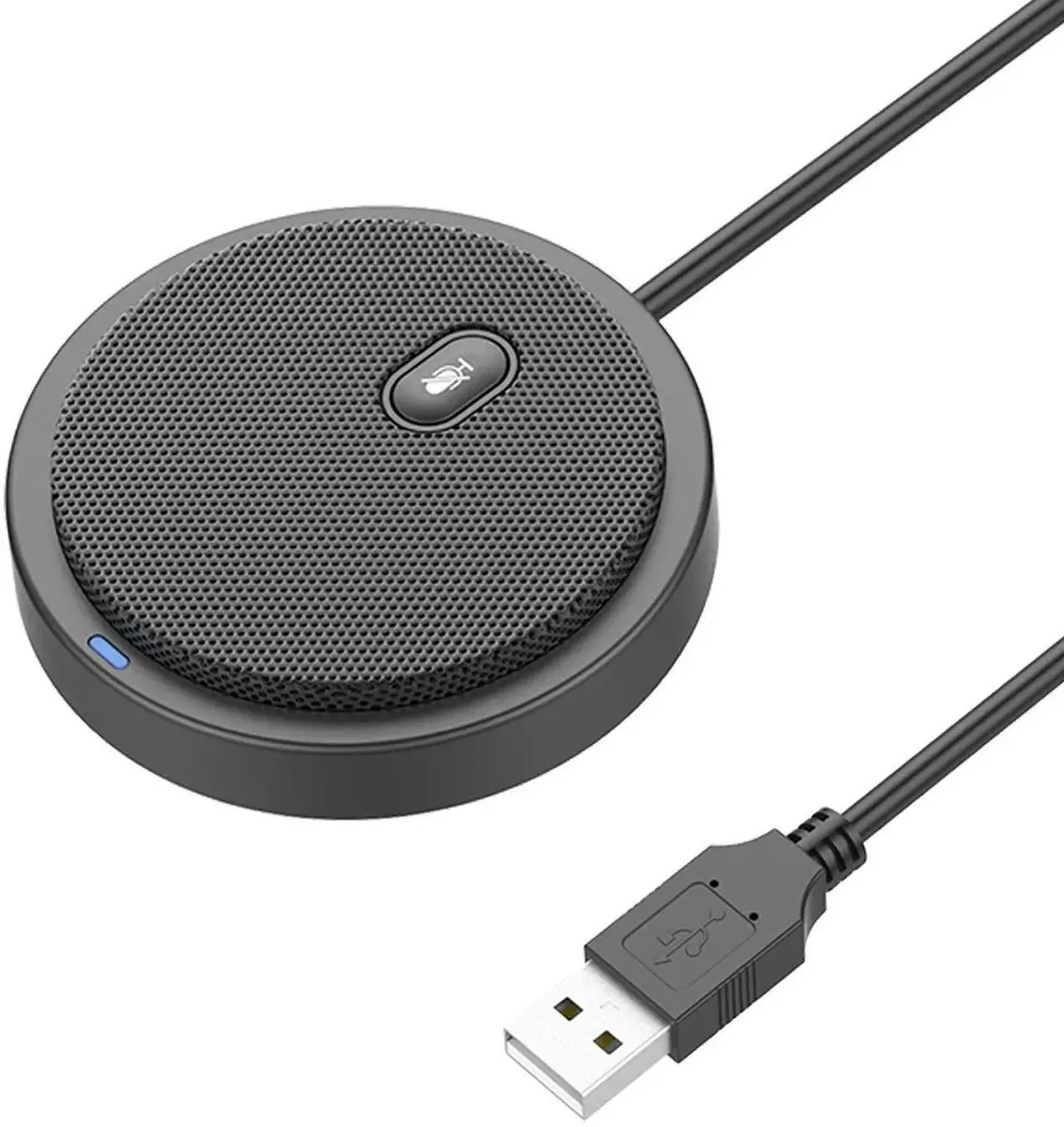 Small flat disc microphone with mute touch key and 2m cable