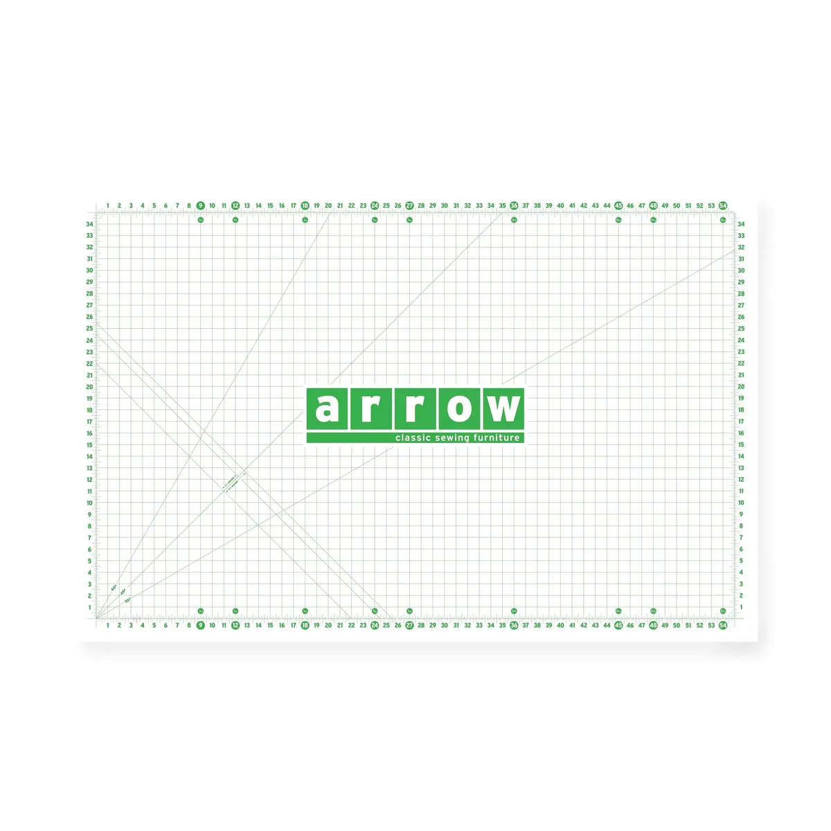 Arrow Sewing Cabinet Arrow Sewing Cabinet Cutting Mat-M Quilter's Grid with 30 45 60 Angle Markers — product photo