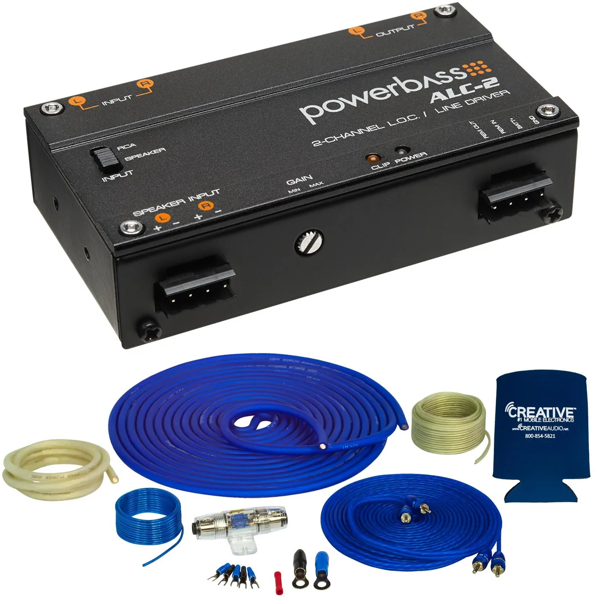 STINGER STINGER SS1200XS 4GA Copper 1200W Amplifier Wiring Kit with ALC-2 Line Output Converter — product photo