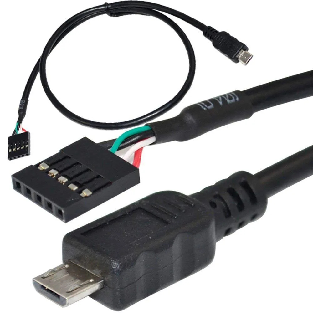 TeKit TeKit 5 Pin Motherboard Female Header to Micro-USB 2.0 Male Adapter Cable 2 Pack 0.5m — product photo