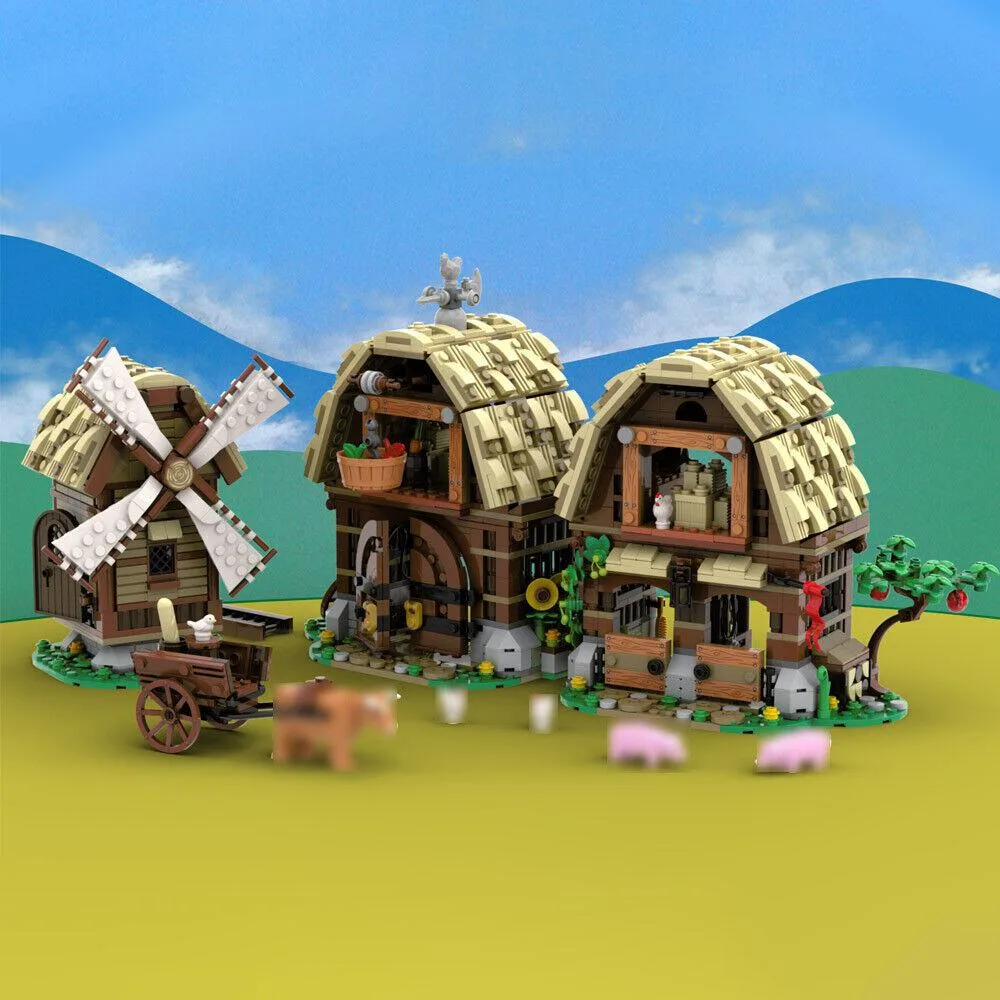 ZITIANYOUBUILD ZITIANYOUBUILD MOC-162111 Mill Village Medieval Castle 1728 Parts — product photo
