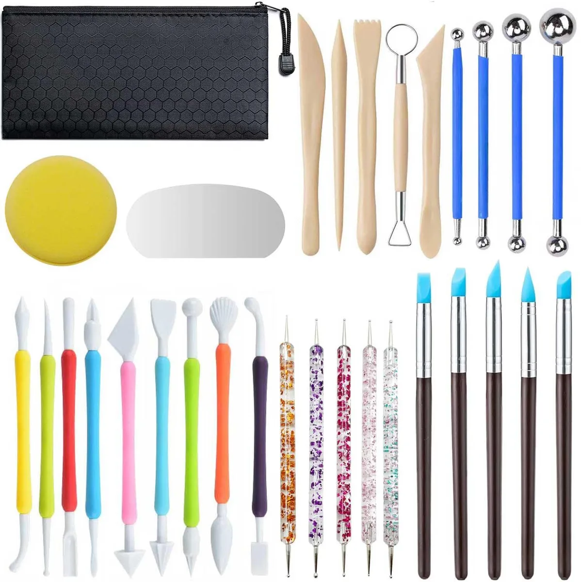  LANGQUN 31-piece pottery tool kit (model) — product photo