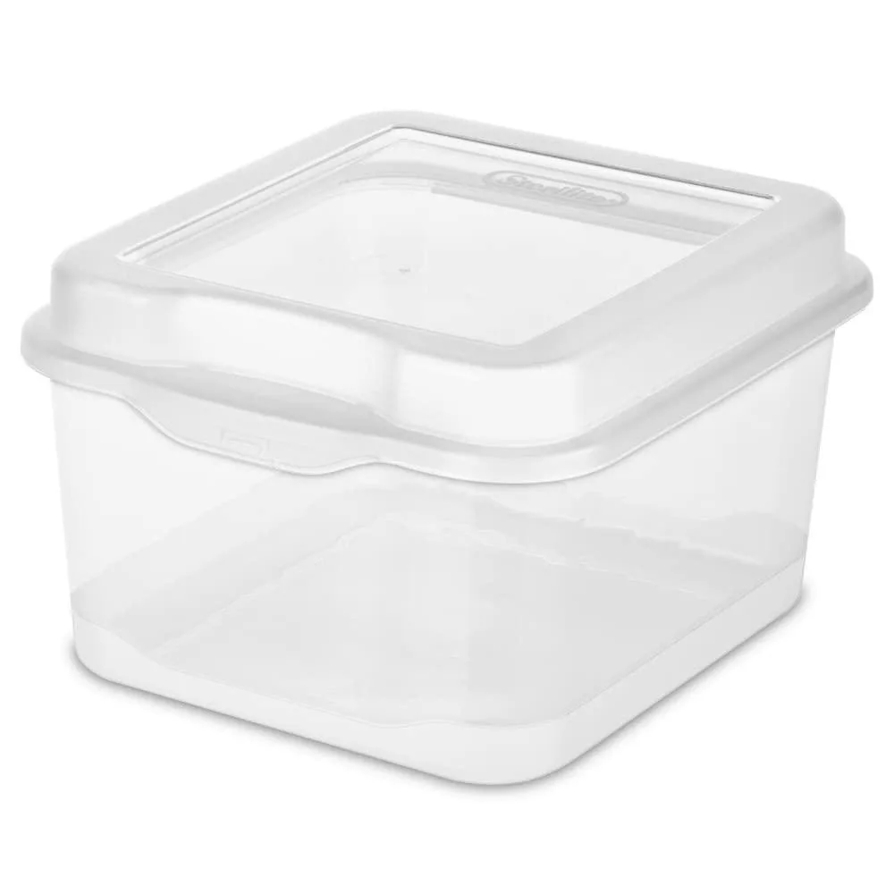  Samsill FlipTop Storage Bin 1803 Clear 7.85 x 6.5 x 4.5 in — product photo
