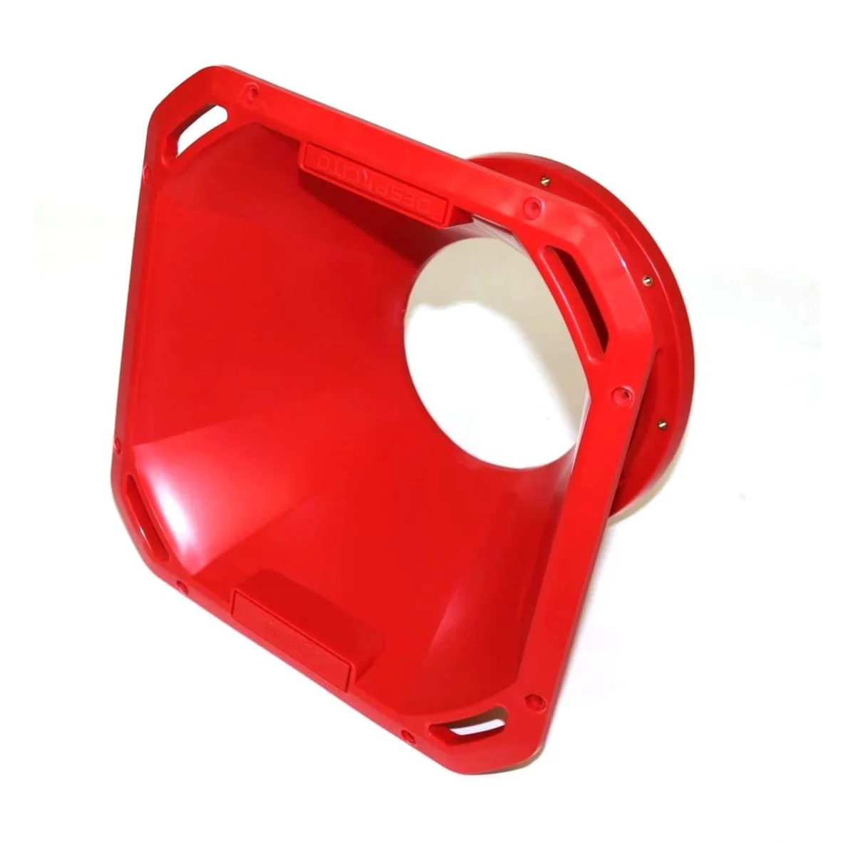 Red 8-inch midrange diffuser horn with exponential flare