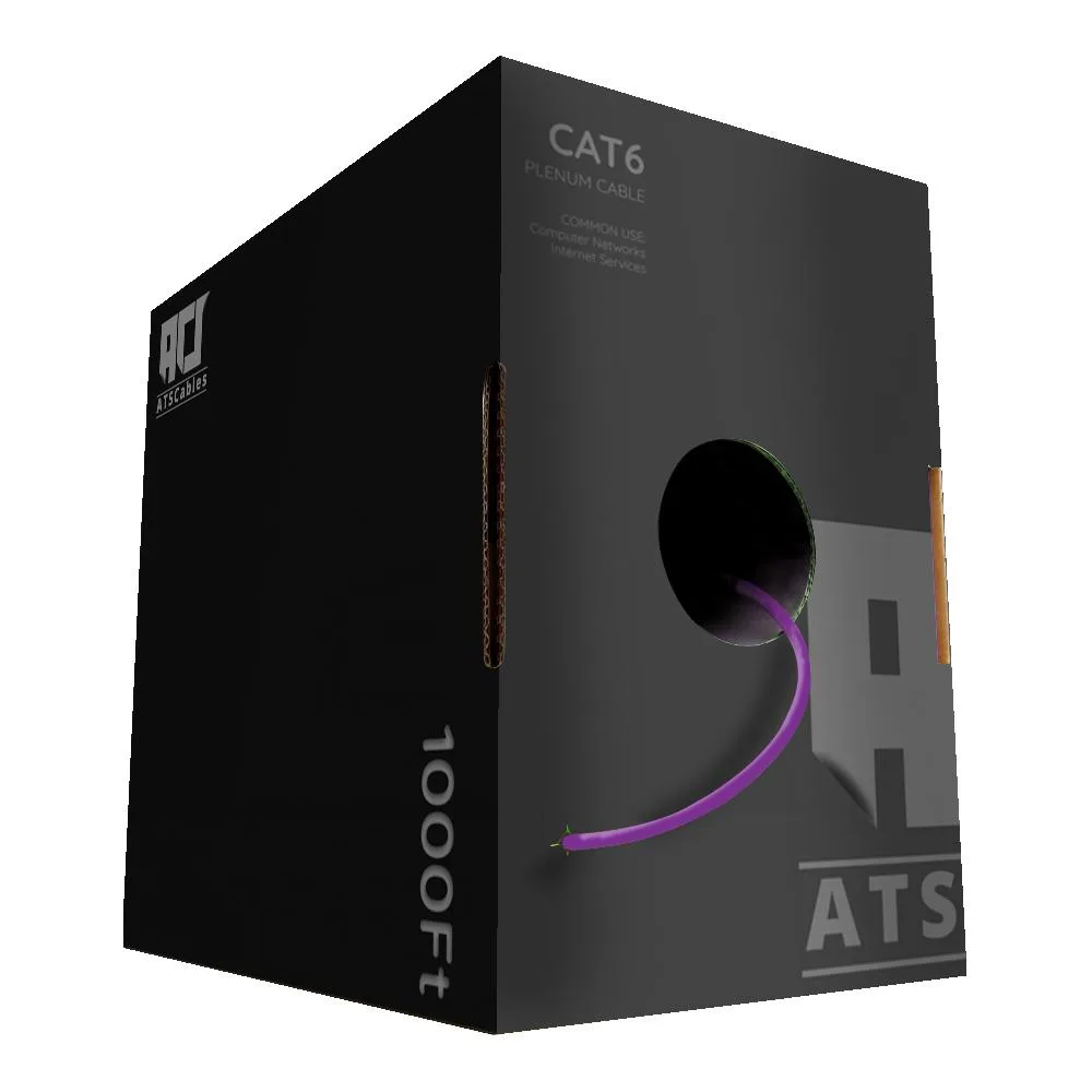 ATS Cables ATS Cables Cat6 Plenum 1000 ft 550 MHz Purple network ethernet cable — product photo