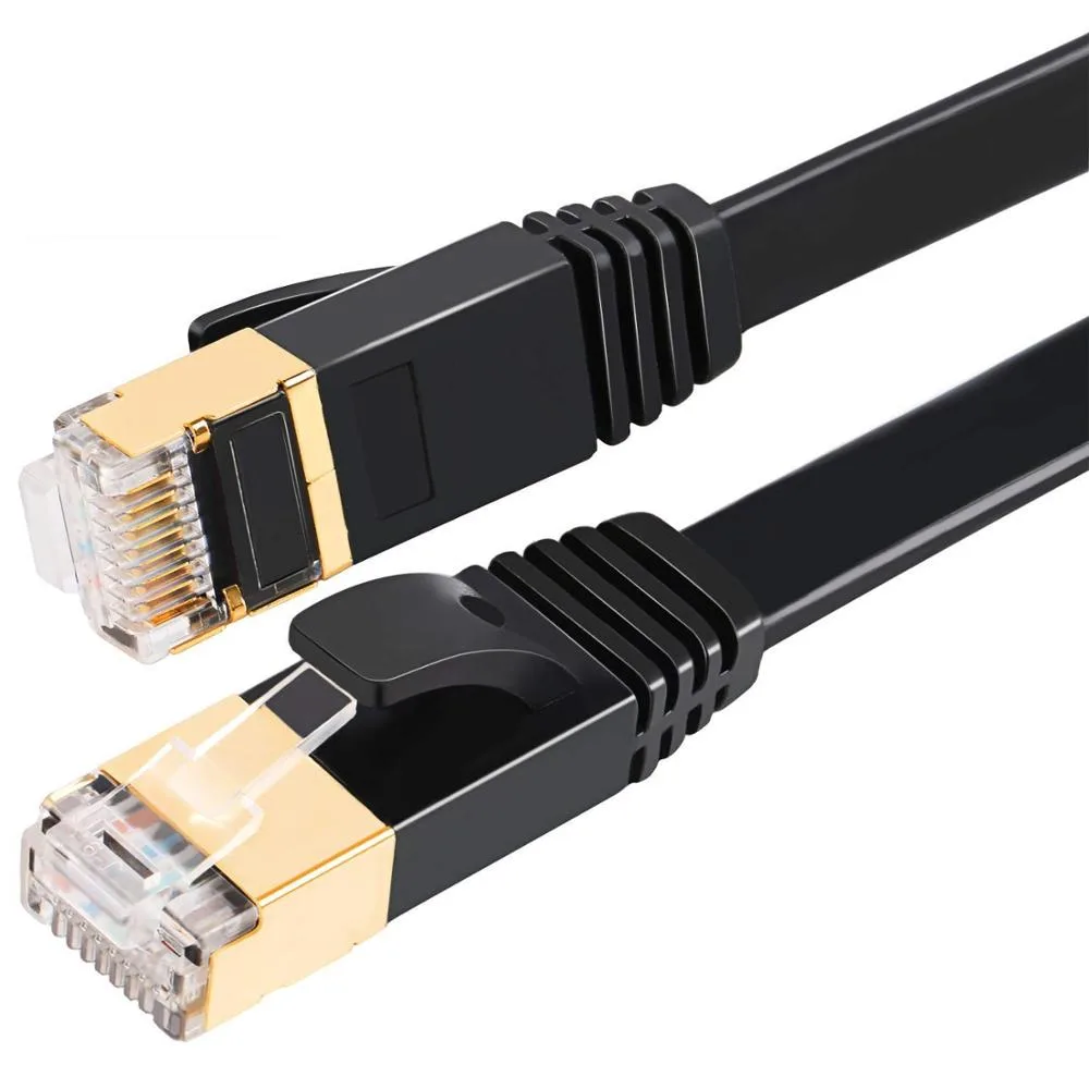 HANNORD HANNORD Cat 7 Flat Ethernet Cable Black 3.30 ft — product photo