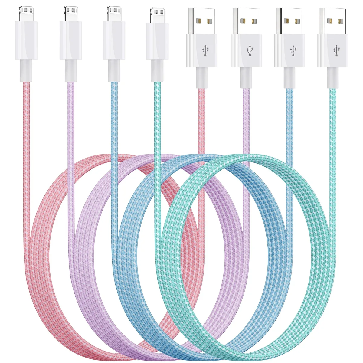  HaoKanDe iPhone 5 4-Pack 10 ft Lightning Cables 525 mV — product photo