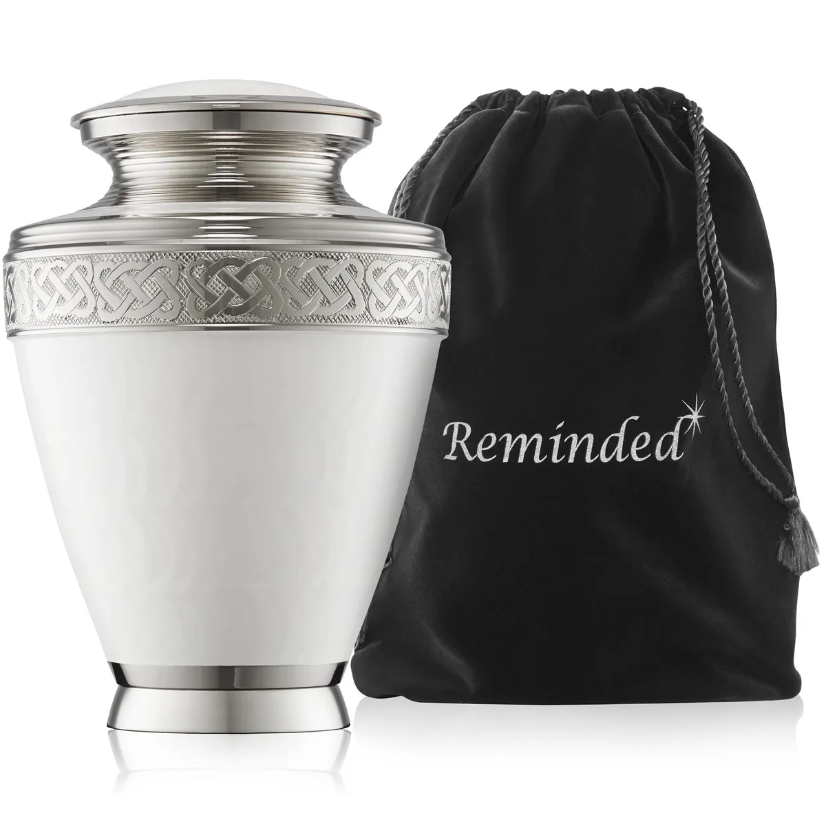 Reminded Reminded Cremation Memorial Urn Silver White Brass 10 230 — product photo